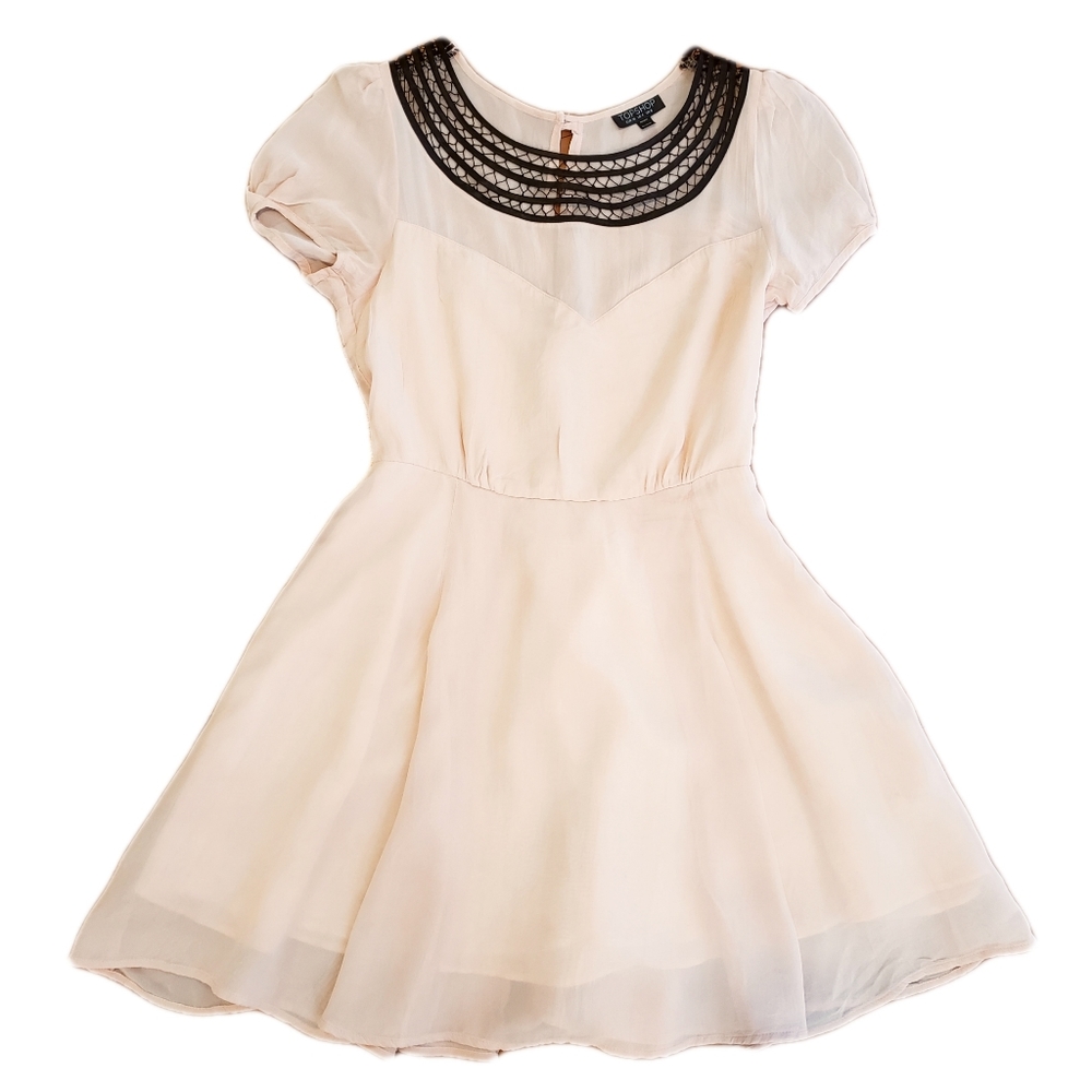 TOPSHOP dusty pink viscose button up back dress